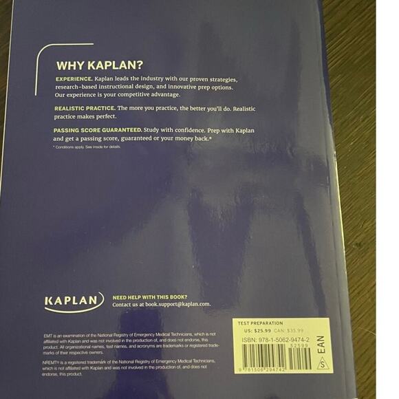 Kaplan EMT Exam Prep Seventh Edition 2024 - Picture 2 of 3